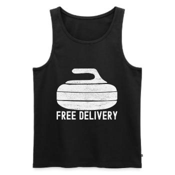 Curling Curling players - Men's Premium Organic Tank Top - black - Front - AI Model Male 178 light (178cm)