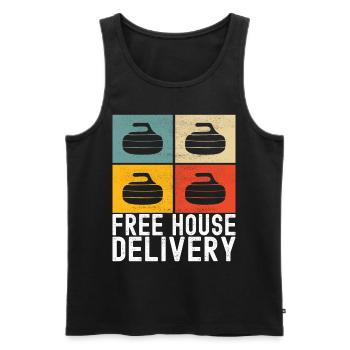Curling Curling players - Men's Premium Organic Tank Top - black - Front - AI Model Male 178 light (178cm)