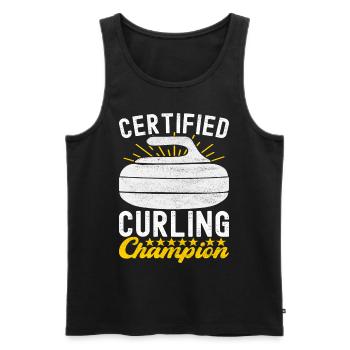 Joueurs de curling - Débardeur bio Premium Homme - noir - Devant - AI Model Male 178 light (178cm)