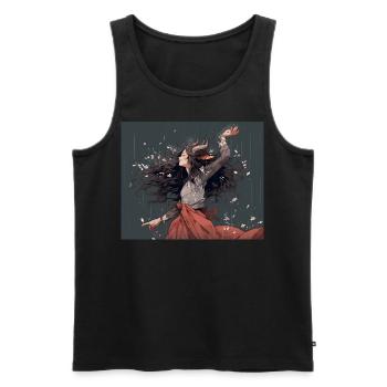 Dämonin tanzt - Männer Premium Bio Tank Top - Schwarz - Vorne - Michal (187cm)