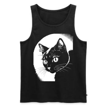 Drôle de chat Silhouette Cheeky Fun Cats - Débardeur bio Premium Homme - noir - Devant - Michal (187cm)
