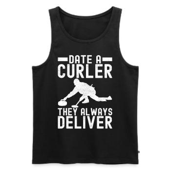 Curling Curling players - Men's Premium Organic Tank Top - black - Front - AI Model Male 178 light (178cm)