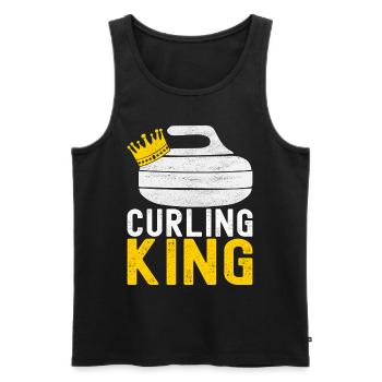 Curling Curling players - Men's Premium Organic Tank Top - black - Front - AI Model Male 178 light (178cm)