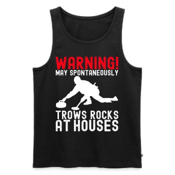 Curling Curling players - Men's Premium Organic Tank Top - black - Front - AI Model Male 178 light (178cm)