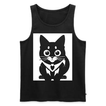 Drôle de chat Silhouette Cheeky Fun Cats - Débardeur bio Premium Homme - noir - Devant - Michal (187cm)