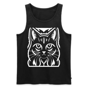 Drôle de chat Silhouette Cheeky Fun Cats - Débardeur bio Premium Homme - noir - Devant - Michal (187cm)