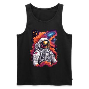 Kosmische Entdeckung Astronaut im Weltall - Männer Premium Bio Tank Top - Schwarz - Vorne - AI Model Male 178 light (178cm)