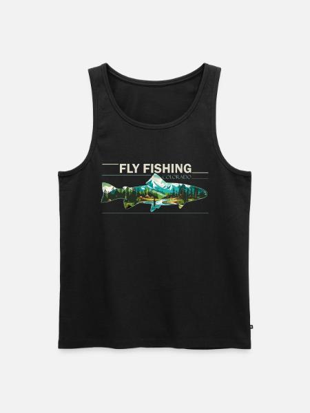 Fluefiskeri i Colorado: Retro lystfiskere & - Herre Premium økologisk tanktop - sort