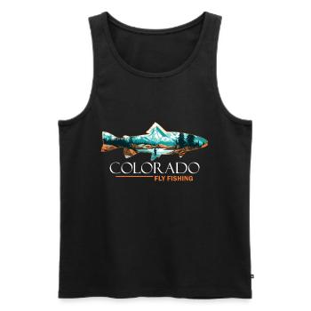 Fliegenfischen in Colorado inmitten der Rocky - Männer Premium Bio Tank Top - Schwarz - Vorne - Michal (187cm)