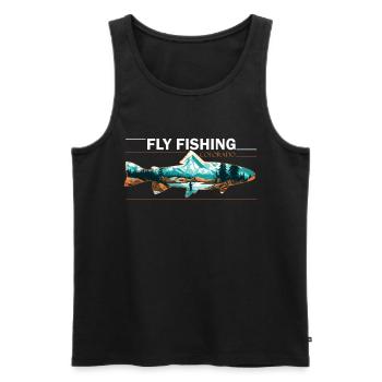 Fliegenfischen in Colorado Riverside Angler & - Männer Premium Bio Tank Top - Schwarz - Vorne - Michal (187cm)