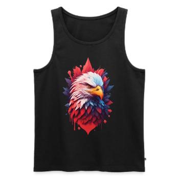 Aesthetic Eagle Freedom & Pride of Bird Design - Men's Premium Organic Tank Top - black - Front - AI Model Male 178 light (178cm)