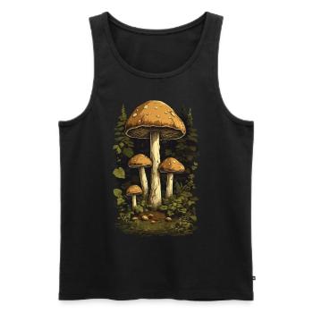 Wald Pilze Goblincore & Vintage Pilz Design - Männer Premium Bio Tank Top - Schwarz - Vorne - AI Model Male 178 light (178cm)