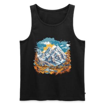 Breathtaking natural panorama Hiking & Mountains - Men's Premium Organic Tank Top - black - Front - Michal (187cm)