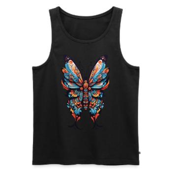 Mandala Magic Spiritual Butterfly - Men's Premium Organic Tank Top - black - Front - Michal (187cm)