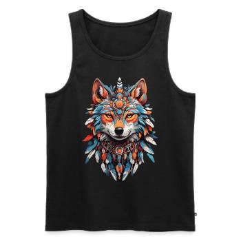 Fox Spirit Power animal of the Indians - Men's Premium Organic Tank Top - black - Front - Michal (187cm)