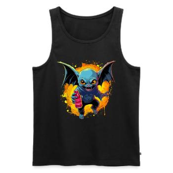La chauve-souris diabétique d'Halloween fête - Débardeur bio Premium Homme - noir - Devant - AI Model Male 178 light (178cm)