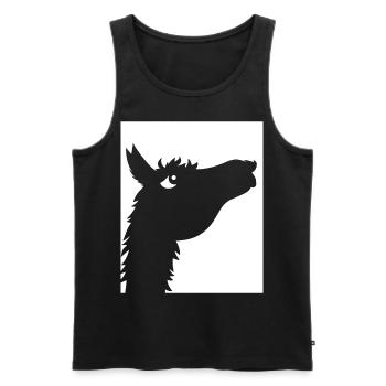 Funny Llama Silhouette Cheeky Fun Llamas - Men's Premium Organic Tank Top - black - Front - Michal (187cm)