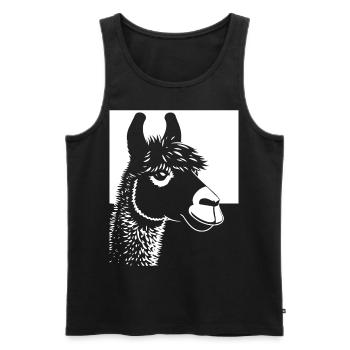 Funny Llama Silhouette Cheeky Fun Llamas - Men's Premium Organic Tank Top - black - Front - AI Model Male 178 light (178cm)