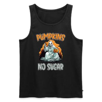 Halloween Ghost and Pumpkins Pumpkins No Sugar for - Men's Premium Organic Tank Top - black - Front - AI Model Male 178 light (178cm)