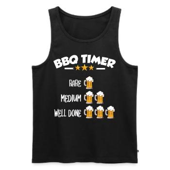 BBQ Timer - Rare, Medium, Well Done, Beer - Männer Premium Bio Tank Top - Schwarz - Vorne - AI Model Male 178 light (178cm)
