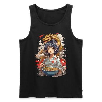 Ramen Suppen Drachen Ästhetik & Anime Otaku Kunst - Männer Premium Bio Tank Top - Schwarz - Vorne - AI Model Male 178 light (178cm)