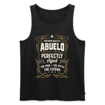Abuelo The Man The Myth the Legend Funny Grandpa - Men's Premium Organic Tank Top - black - Front - Michal (187cm)