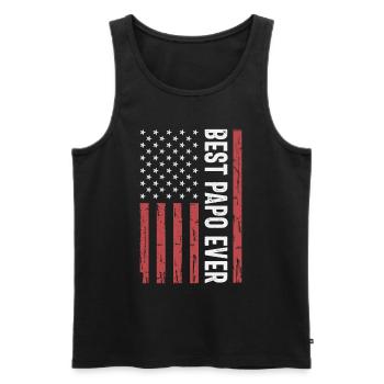 Best Papo Ever US American Flag Funny Grandpa - Men's Premium Organic Tank Top - black - Front - AI Model Male 178 light (178cm)