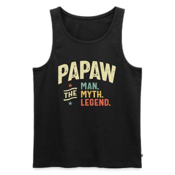 Papaw The Man The Myth the Legend - Men's Premium Organic Tank Top - black - Front - Michal (187cm)
