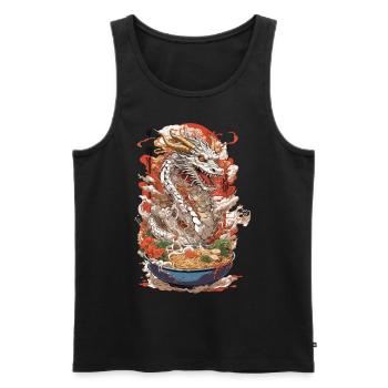 Ramen Drachen Anime Essenskunst Manga Design - Männer Premium Bio Tank Top - Schwarz - Vorne - AI Model Male 178 light (178cm)