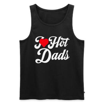 I Love Hot Dads - Men's Premium Organic Tank Top - black - Front - Michal (187cm)