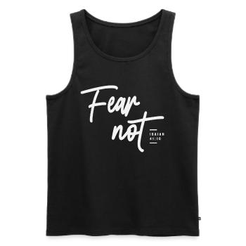 Fear Not Isaiah 41:10 Bible Verse Christian - Men's Premium Organic Tank Top - black - Front - AI Model Male 178 light (178cm)