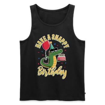 Have a Snappy Birthday - Men's Premium Organic Tank Top - black - Front - AI Model Male 178 light (178cm)