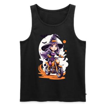 Anime Style Motocross Sorcière Halloween Biker - Débardeur bio Premium Homme - noir - Devant - Michal (187cm)
