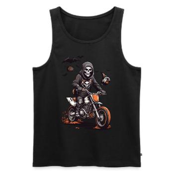 Halloween Motocross Skeleton Racer - Men's Premium Organic Tank Top - black - Front - Michal (187cm)