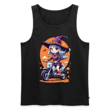 Anime Witch Biker Halloween Special - Débardeur bio Premium Homme - noir - Devant - Michal (187cm)
