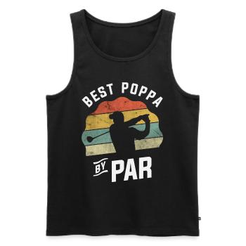 Best Poppa By Par Golf Golfer Golfing Father's Day - Men's Premium Organic Tank Top - black - Front - AI Model Male 178 light (178cm)