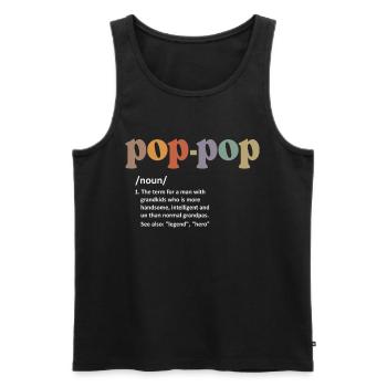 Pop-Pop Definition Funny Dictionary Entry for Men - Men's Premium Organic Tank Top - black - Front - AI Model Male 178 light (178cm)