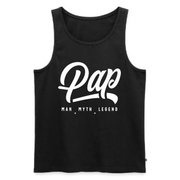 Pap Man Myth Legend Funny Dad Grandpa - Men's Premium Organic Tank Top - black - Front - AI Model Male 178 light (178cm)