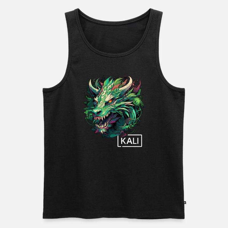 Dragon Kali Linux vert moderne pour les hackers - Débardeur bio Premium Homme - noir