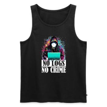 No Logs No Crime : L'éthique du hacker - Débardeur bio Premium Homme - noir - Devant - AI Model Male 178 light (178cm)