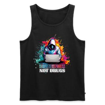Le mantra du piratage éthique : renifler les - Débardeur bio Premium Homme - noir - Devant - AI Model Male 178 light (178cm)