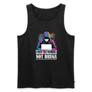 Ethical Hacker's Pride - Sniffer des réseaux et - Débardeur bio Premium Homme - noir - Devant - AI Model Male 178 light (178cm)