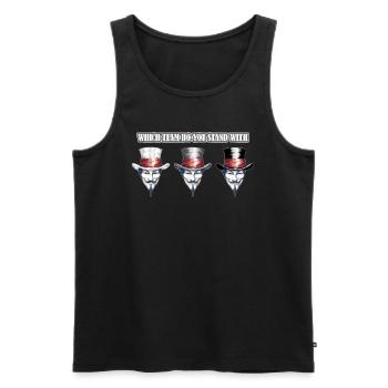 White, Gray, Black Hat Which Cyber Team Do You - Men's Premium Organic Tank Top - black - Front - AI Model Male 178 light (178cm)
