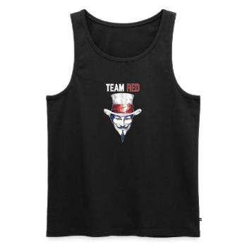 Weißer Hut Stolz: Team Red Hackathon-Emblem - Männer Premium Bio Tank Top - Schwarz - Vorne - AI Model Male 178 light (178cm)