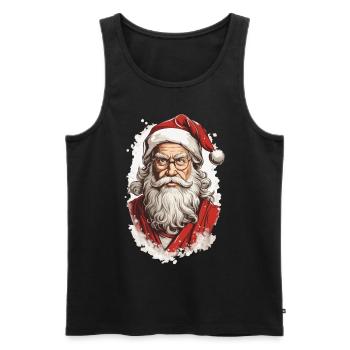 Père Noël magique Vintage Design de Noël - Débardeur bio Premium Homme - noir - Devant - Michal (187cm)