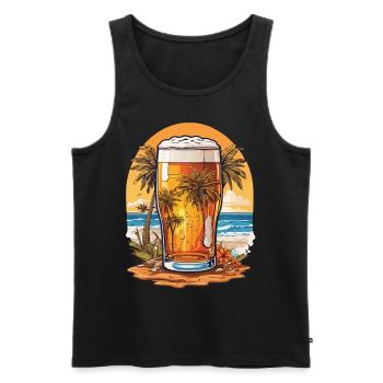 Tropisches Bier Paradies für Bierliebhaber - Männer Premium Bio Tank Top - Schwarz - Vorne - Michal (187cm)