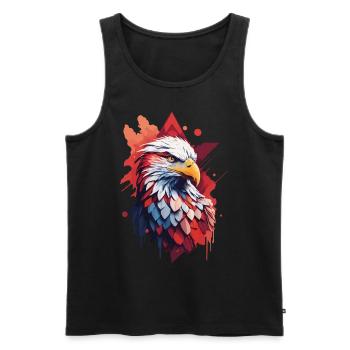 Eagle Crest Aesthetics Bird Pride Design - Men's Premium Organic Tank Top - black - Front - AI Model Male 178 light (178cm)