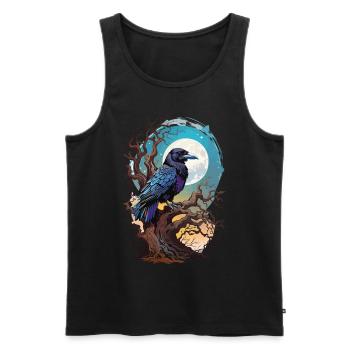 Okkulter Rabe Spirit Design Spiritueller Vogel - Männer Premium Bio Tank Top - Schwarz - Vorne - Michal (187cm)