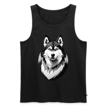 Husky Retro Dog Lover Chien Huskies Chiens - Débardeur bio Premium Homme - noir - Devant - Michal (187cm)