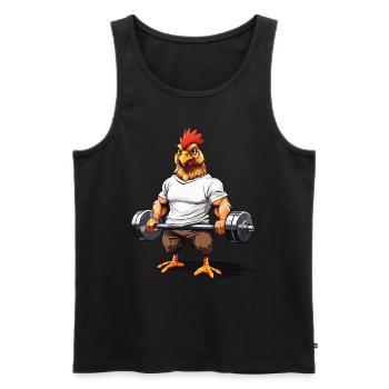 Muscle Bodybuilding Fitness Fun Design - Men's Premium Organic Tank Top - black - Front - Michal (187cm)